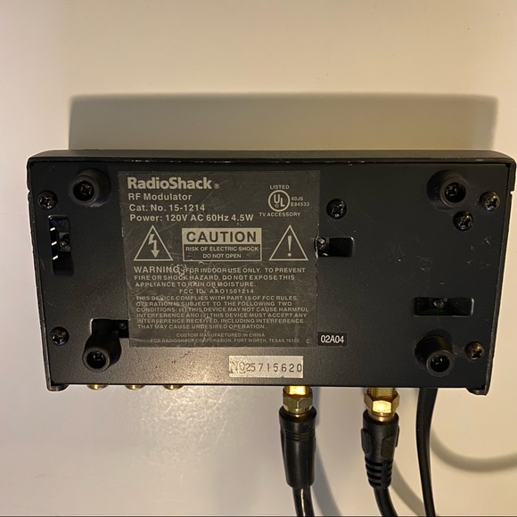 OEM radio shack RF modulator 15–1214+ power cord and 2 coaxial cords - Picture 5 of 5